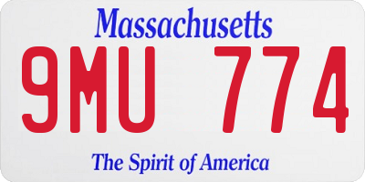 MA license plate 9MU774