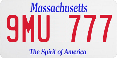 MA license plate 9MU777