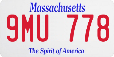 MA license plate 9MU778