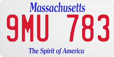 MA license plate 9MU783