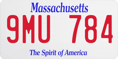 MA license plate 9MU784