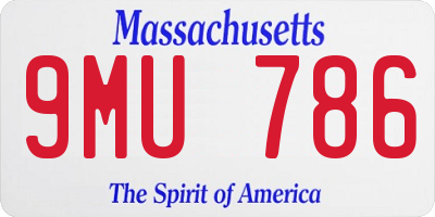 MA license plate 9MU786