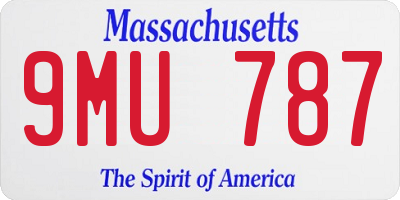MA license plate 9MU787