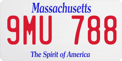 MA license plate 9MU788