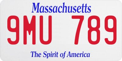 MA license plate 9MU789