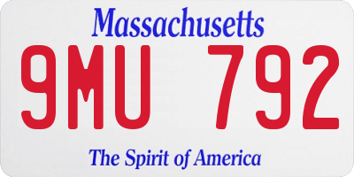 MA license plate 9MU792