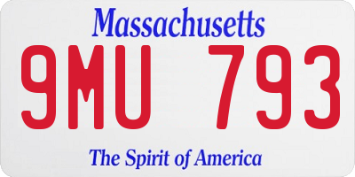 MA license plate 9MU793