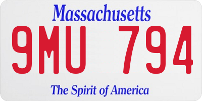MA license plate 9MU794