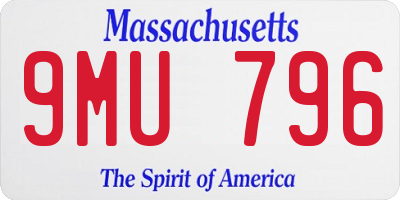 MA license plate 9MU796