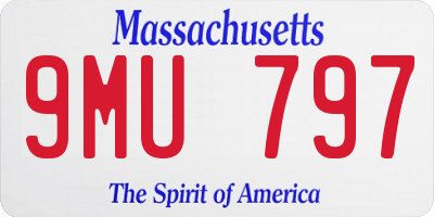 MA license plate 9MU797