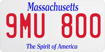 MA license plate 9MU800