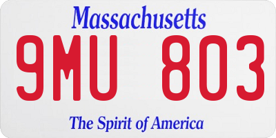 MA license plate 9MU803
