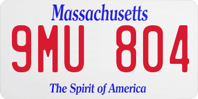 MA license plate 9MU804