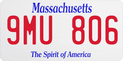 MA license plate 9MU806