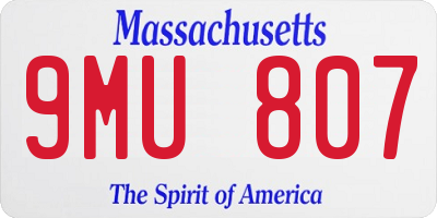 MA license plate 9MU807