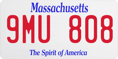 MA license plate 9MU808