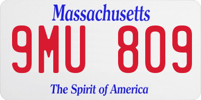 MA license plate 9MU809