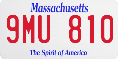 MA license plate 9MU810