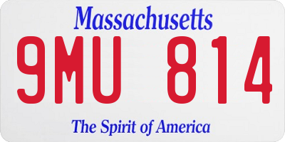 MA license plate 9MU814