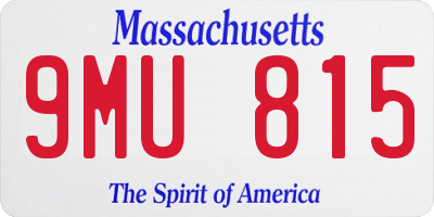 MA license plate 9MU815