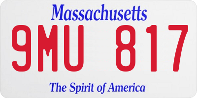 MA license plate 9MU817