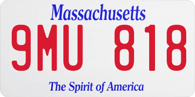 MA license plate 9MU818