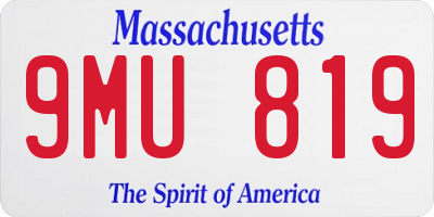 MA license plate 9MU819