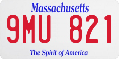 MA license plate 9MU821