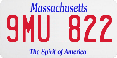 MA license plate 9MU822