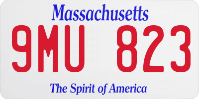 MA license plate 9MU823