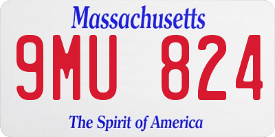 MA license plate 9MU824