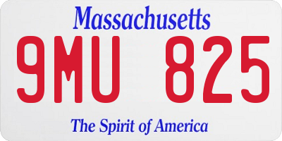 MA license plate 9MU825