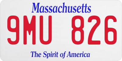 MA license plate 9MU826