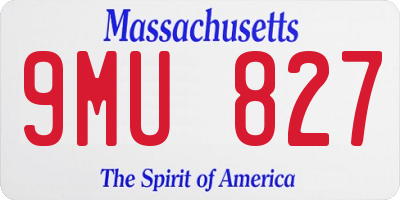 MA license plate 9MU827