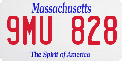 MA license plate 9MU828