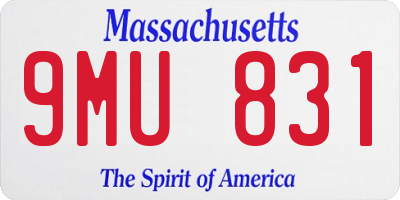 MA license plate 9MU831