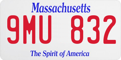 MA license plate 9MU832