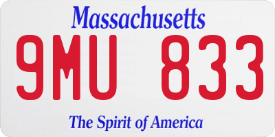 MA license plate 9MU833