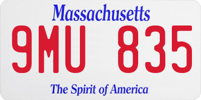 MA license plate 9MU835