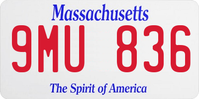 MA license plate 9MU836