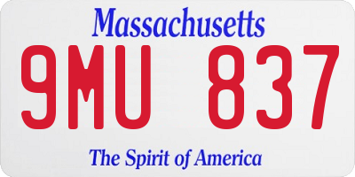 MA license plate 9MU837