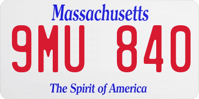MA license plate 9MU840