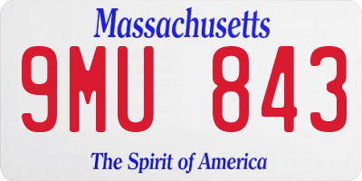 MA license plate 9MU843