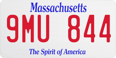 MA license plate 9MU844