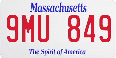 MA license plate 9MU849