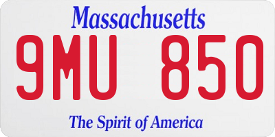 MA license plate 9MU850