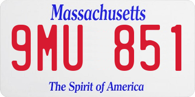 MA license plate 9MU851