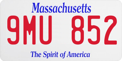 MA license plate 9MU852
