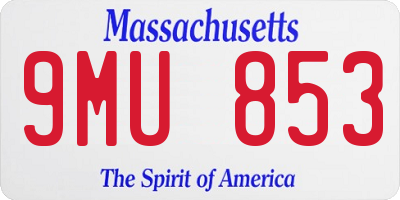 MA license plate 9MU853