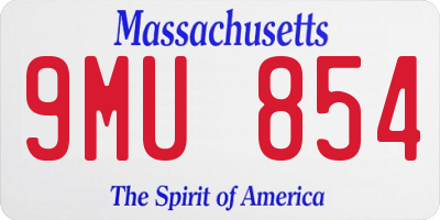MA license plate 9MU854